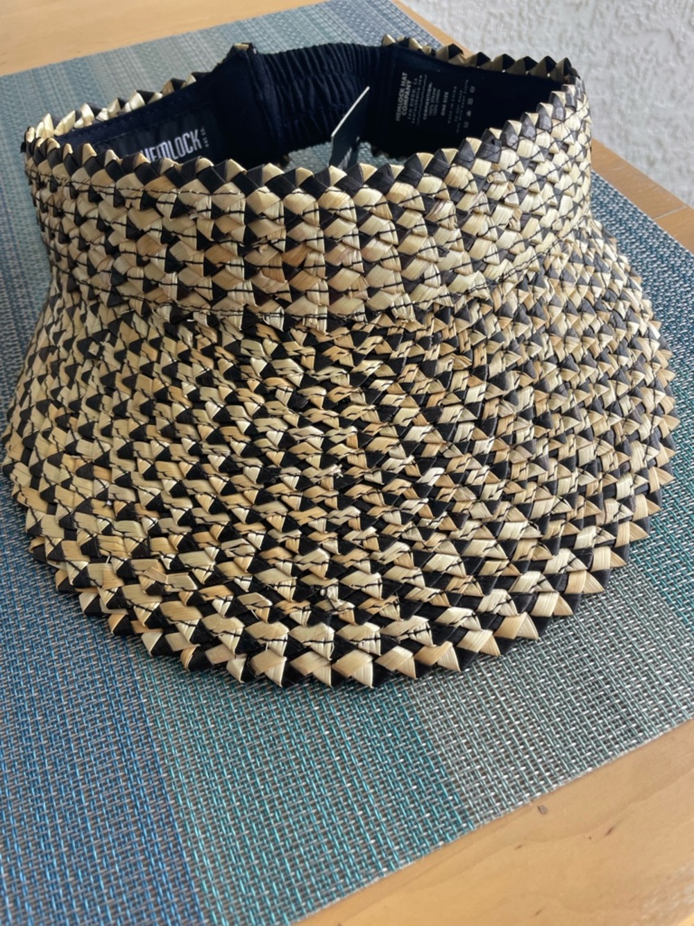 Hemlock Black & Natural Straw Visor